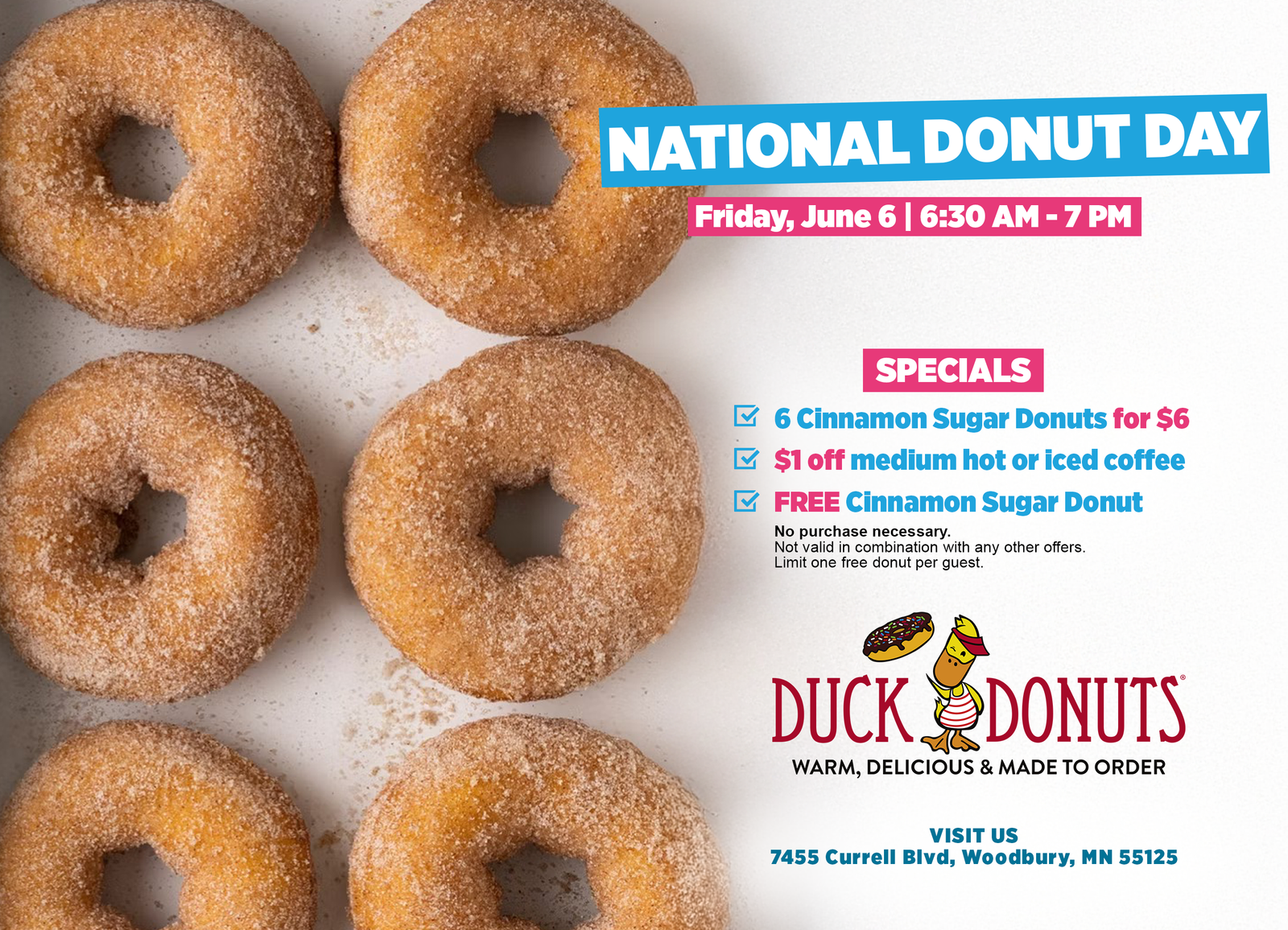 Duck Donuts National Donut Day Special