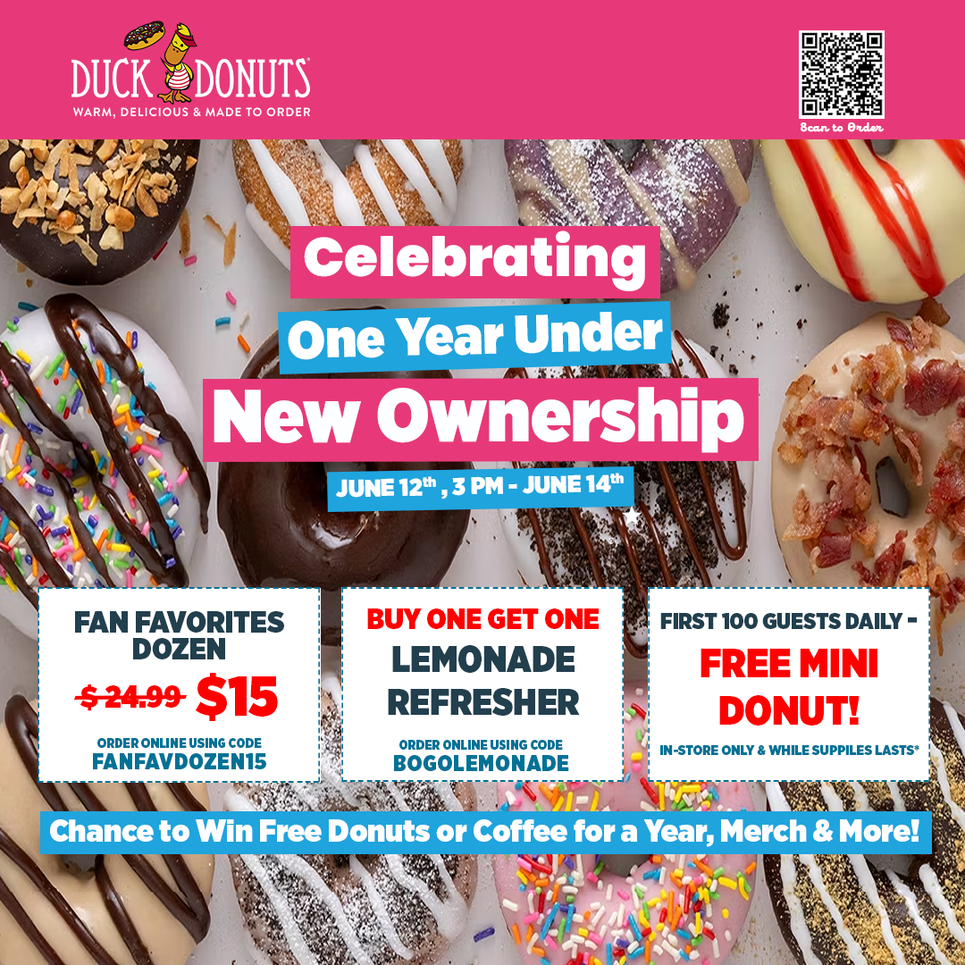 Events Near Woodbury MN: Duck Donuts Anniversary June 13-14