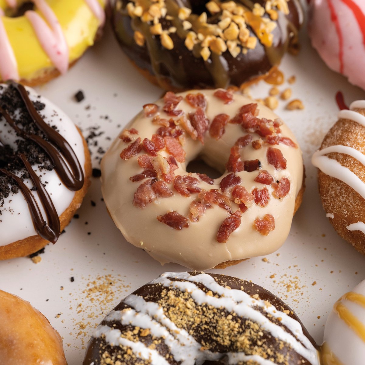 Fresh Duck Donuts being prepared